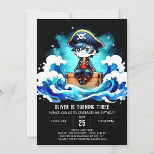 Invitation Anniversaire simple et élégant du pirate