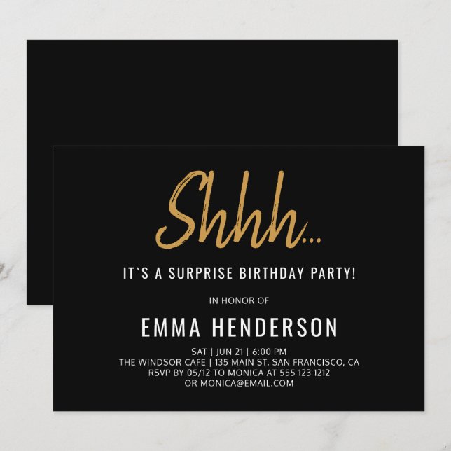 Invitation Anniversaire simple et moderne (Devant / Derrière)
