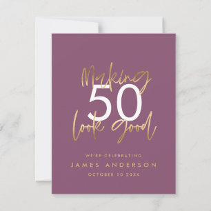 Invitation anniversaire simple style élégant design photo inv