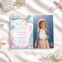 Anniversaire Sirène Pastel Sous l'Océan