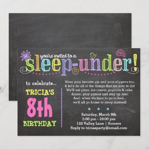 Invitation Anniversaire Sommeil de fête, Neon