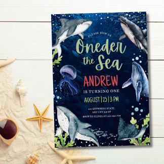 Invitation Anniversaire sous la mer Océan Animaux Enfants Ann