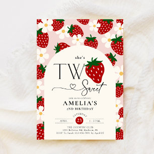 Invitation Anniversaire Strawberry 2 ans Deux Douceurs