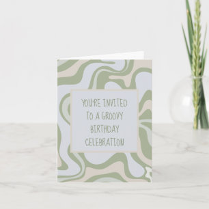 Invitation Anniversaire Super à Sage Green
