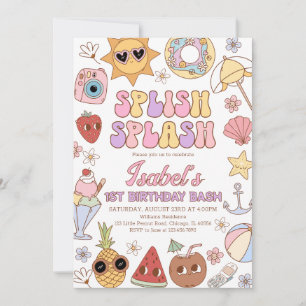Invitation Anniversaire super de Splish Splash Beach