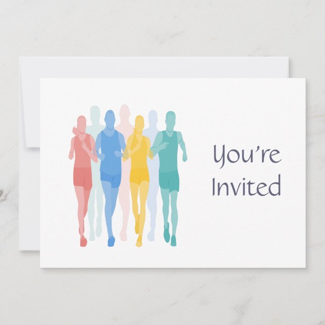 Invitation Anniversaire sur le thème de la course à pied sur  (Devant)