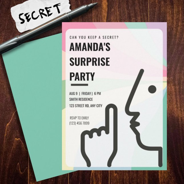 Invitation Anniversaire Surprise, Adulte, Contemporain (Créateur téléchargé)