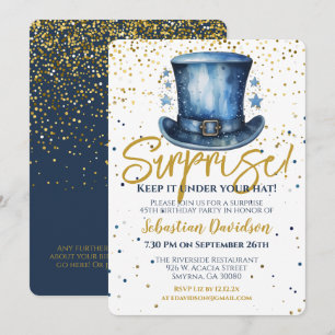 Invitation Anniversaire Surprise Gardez-Le Sous Votre Casquet