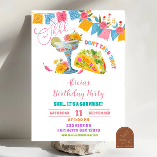 Invitation Anniversaire Surprise Mexicain Fiesta Colorée