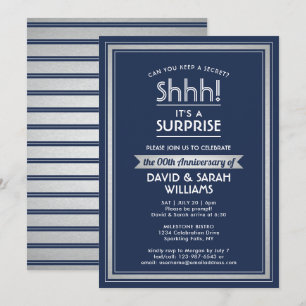 Invitation Anniversaire Surprise Party Marine Bleu Blanc Arge