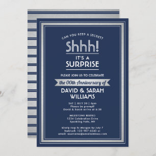Invitation Anniversaire Surprise Party Marine Bleu Blanc Arge