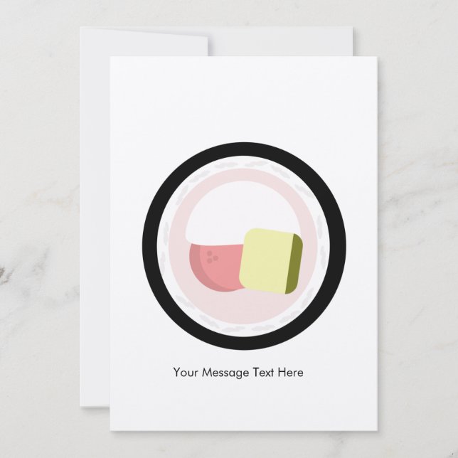 Invitation Anniversaire Sushi Roll Saumon crème fromage Avoca (Devant)