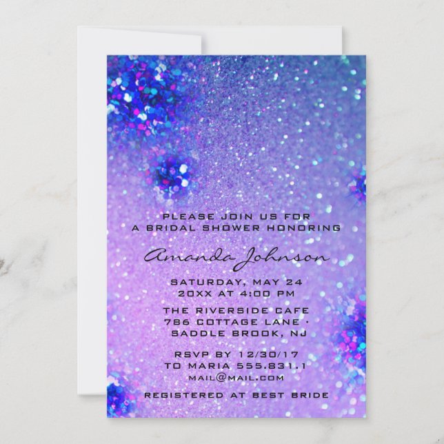 Invitation Anniversaire Sweet 16e Mariage de Parties scintill (Devant)