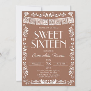 Invitation anniversaire Sweet Sixteen en terre cui