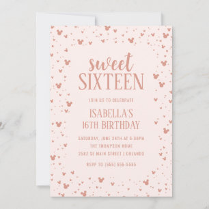 Invitation anniversaire Sweet Sixteen Minnie Mouse