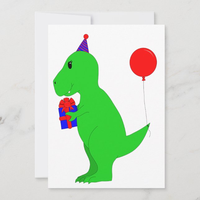 Invitation Anniversaire T-Rex (Devant)