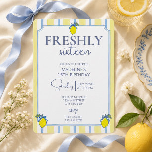 Invitation Anniversaire Tendance Frais Lemon Seize 16 ans