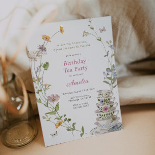 Invitation Anniversaire Thé Party Fleur Sauvage
