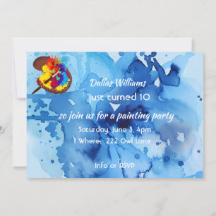 Invitation Anniversaire Thème Peinture Artiste