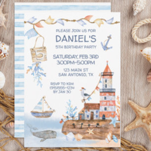 Invitation Anniversaire Thème Phare Marin