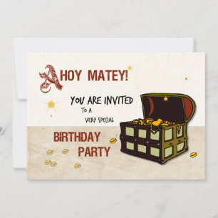 Invitation Anniversaire Trésor Pirate Garçon