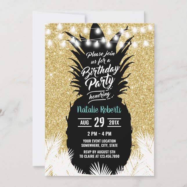Invitation Anniversaire Tropical Anniversaire de la Parties s (Devant)