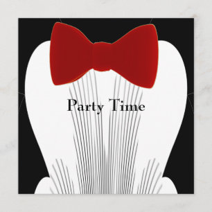 Invitation Anniversaire Tuxedo Cravate rouge