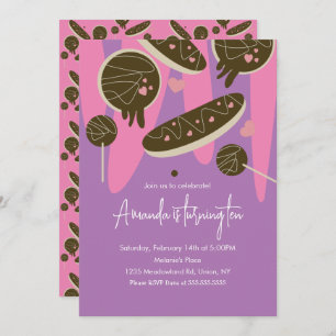 Invitation Anniversaire Valentines Soins Donuts Eclair Party