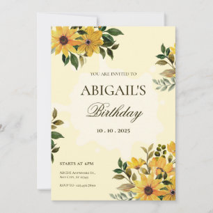 Invitation Anniversaire vert jaune