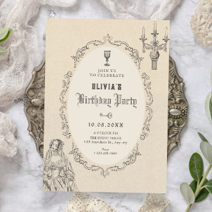 Invitation Anniversaire victorien vintage