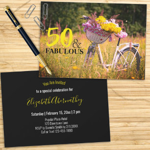 Invitation Anniversaire vintage 50 et fabuleux vélo de fête