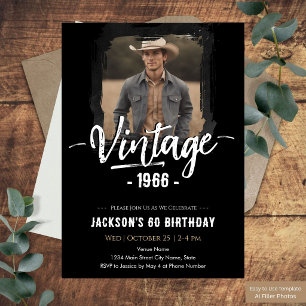 Invitation Anniversaire vintage 60 ans