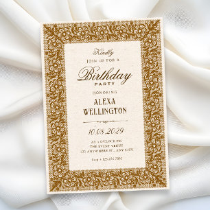 Invitation Anniversaire vintage marron