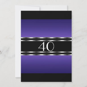 Invitation Anniversaire Vitre pourpre avec Noir Gr