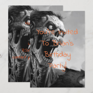 Invitation anniversaire zombie hurler