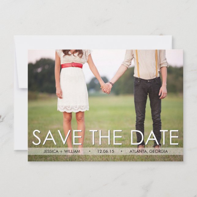 Invitation Annonce d'annonce de date de sauvegarde vintage -  (Devant)