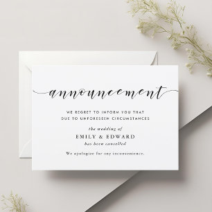 Invitation Annonce d'annulation de mariage en marbre moderne