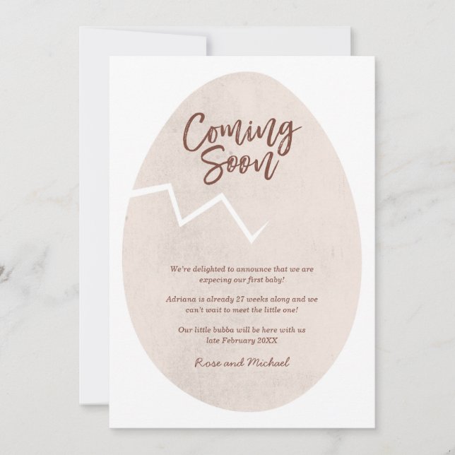 Invitation Annonce de bébé à venir Cracked Egg Baby (Devant)