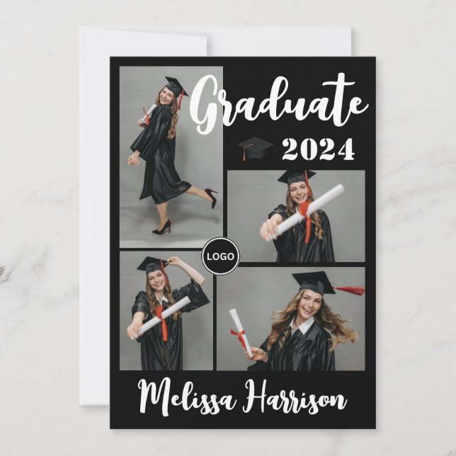 Invitation Annonce de collage de photos de fin d'études avec  (Devant)