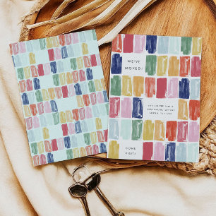 Invitation Annonce de déménagement aux bijoux peints brillant