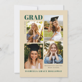 Invitation Annonce de diplôme de Champaign avec photos