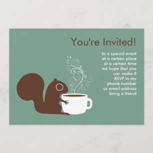 Invitation Annonce de fête de l'écureuil de café