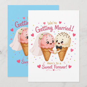 Invitation Annonce de fiançailles du couple de glace Sweet