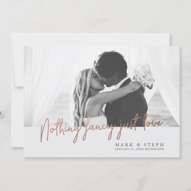 Invitation Annonce de fuite amoureuse simple et élégante (Devant)