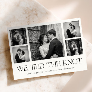 Invitation Annonce de fuite de noces Grille de photos moder