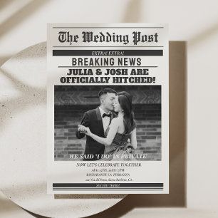 Invitation annonce de fuite en mariage dans les journaux 