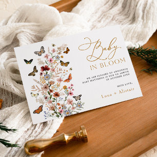 Invitation Annonce de grossesse Baby in Bloom Wildflower