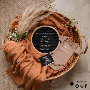 Invitation Annonce de grossesse Boho neutre panier pampas