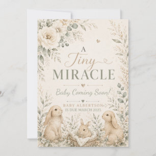 Invitation Annonce de grossesse Miracle minuscule avec lapin