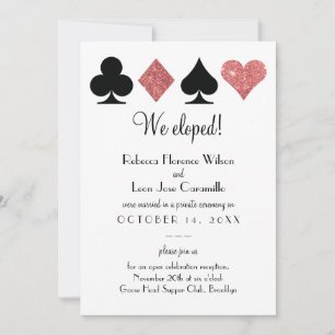 Invitation Annonce de Mariage à Las Vegas avec Paillettes Ros